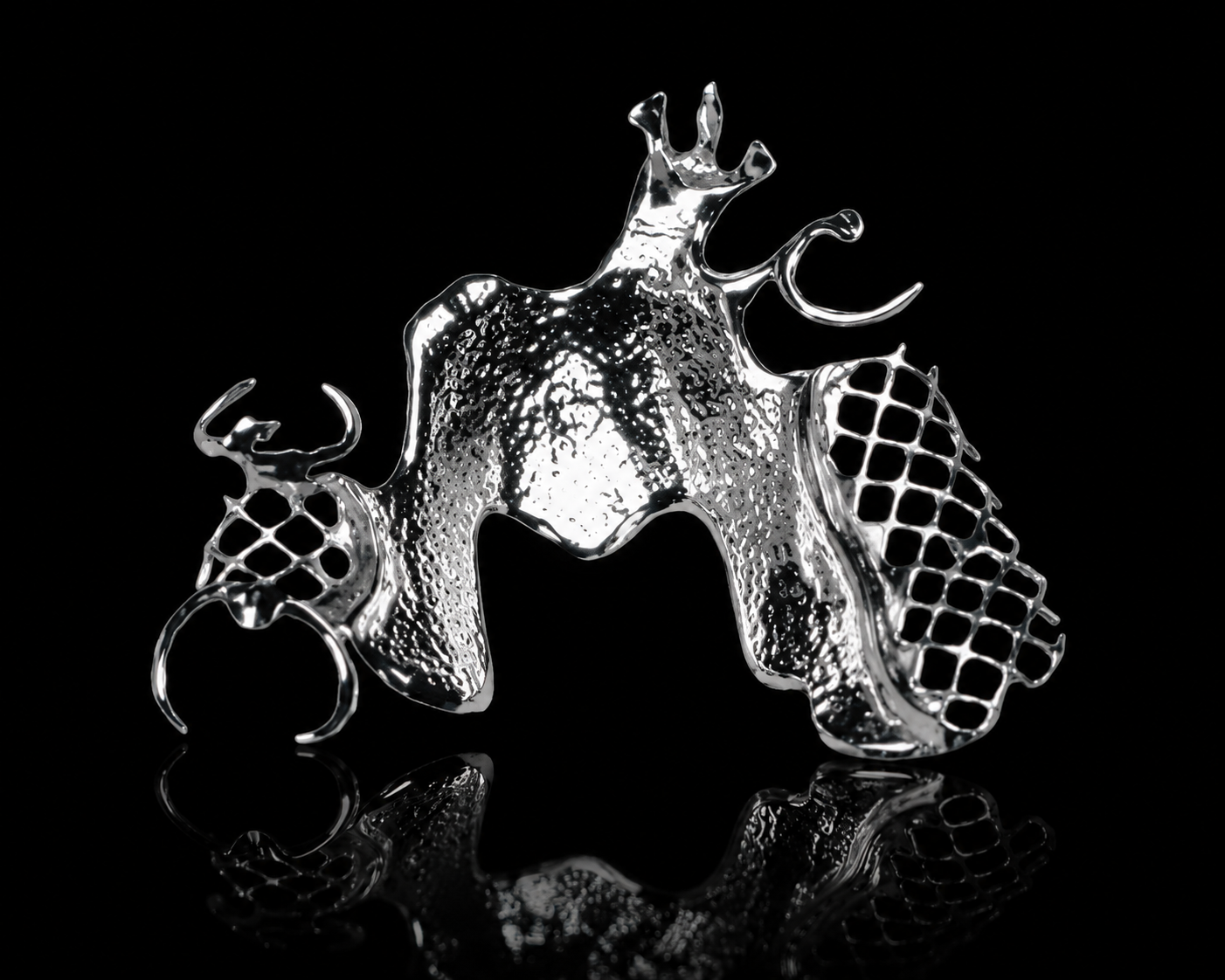 Cast Framework Partial dental prosthesis fabricated by Horizon Dental Lab, Warminster PA - cobalt-chromium framework showing precision fit and clasp design