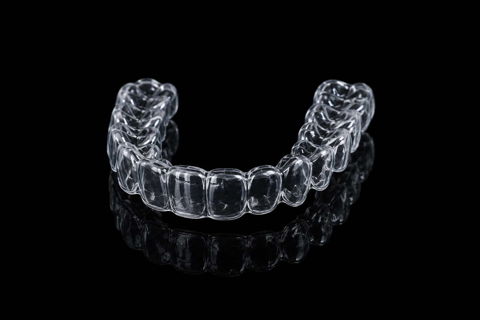 Teeth Aligner Sets dental prosthesis fabricated by Horizon Dental Lab, Warminster PA - clear orthodontic aligner tray for progressive tooth movement