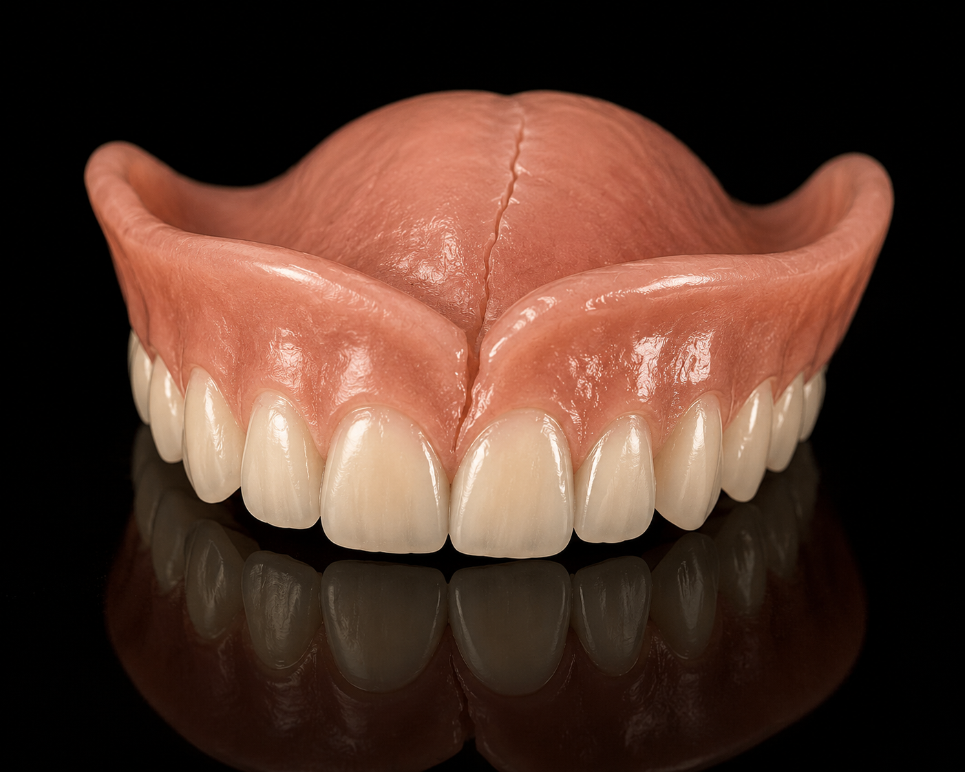 Reline & Repair dental prosthesis fabricated by Horizon Dental Lab, Warminster PA - denture repair and reline service showing restored acrylic base